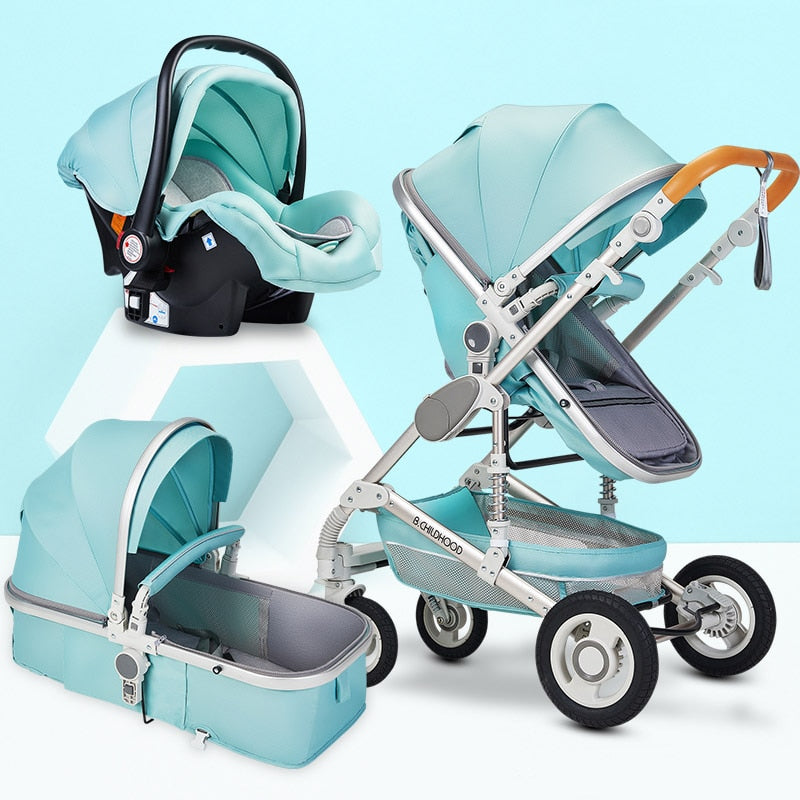 Multifunctional 3 in 1 Baby Stroller High Landscape Stroller  Folding Carriage Gold Strollers Newborn Stroller Free Shipping