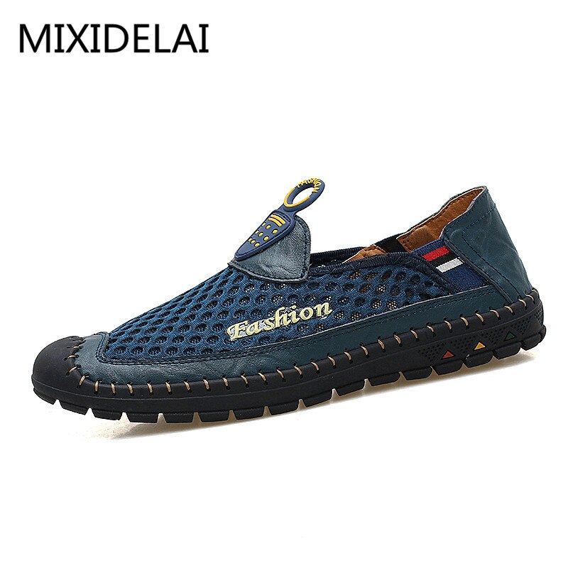 Brand Comfortable Casual Leather Shoes Men Loafers Spring/Summer Mesh Shoes Men Flats Breathable Driving Shoes Men Moccasins