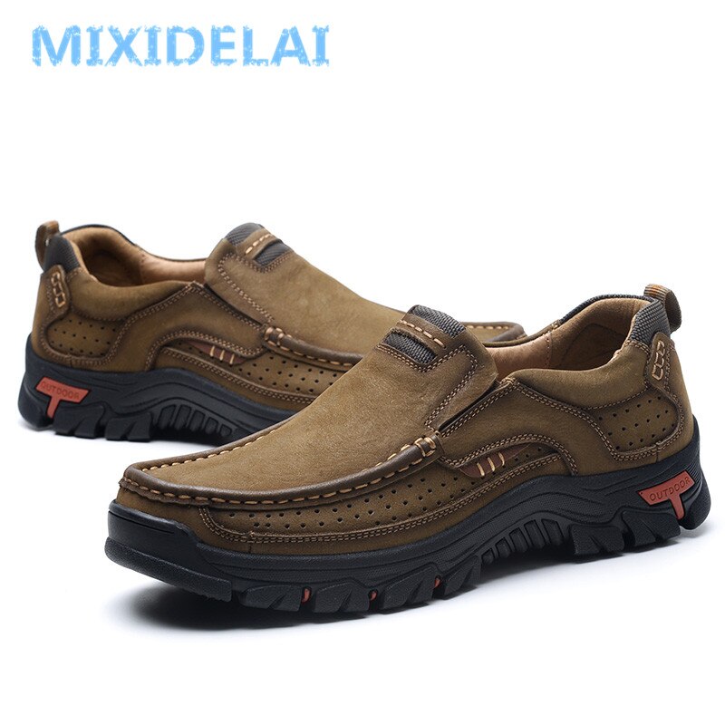 MIXIDELAI Genuine Leather Men Shoes England Trend Male Footwear Set Foot Men&#39;s Casual Outdoors Man Flats Work Shoes Large Size48