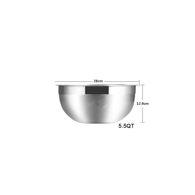 LMETJMA Stainless Steel Mixing Bowls Non Slip Nesting Whisking Bowls Set Kitchen Mixing Bowls For Salad Cooking Baking KC0257