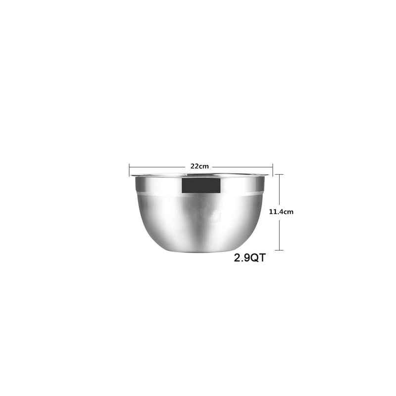 LMETJMA Stainless Steel Mixing Bowls Non Slip Nesting Whisking Bowls Set Kitchen Mixing Bowls For Salad Cooking Baking KC0257