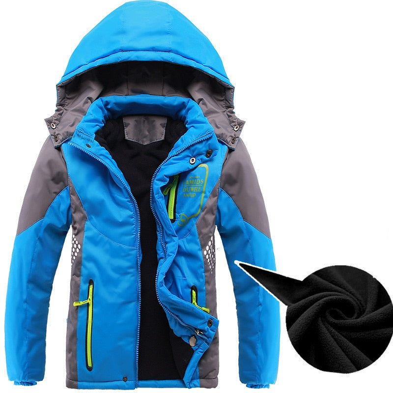 Children Outerwear Warm Coat Sporty Kids Clothes Waterproof Windproof Thicken Boys Girls Cotton-Padded Jackets Autumn and Winter