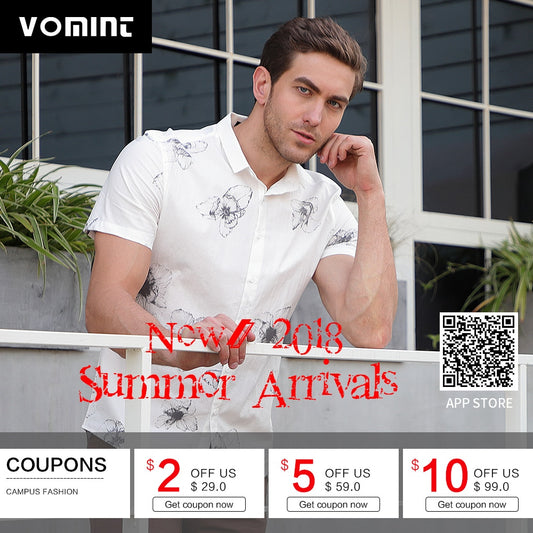 VOMINT New Solid T-Shirt Mens Short Sleeve T-shirt Cotton Multi Pure Color Fancy Yarns Washing Tee Shirt for male V7S1T001