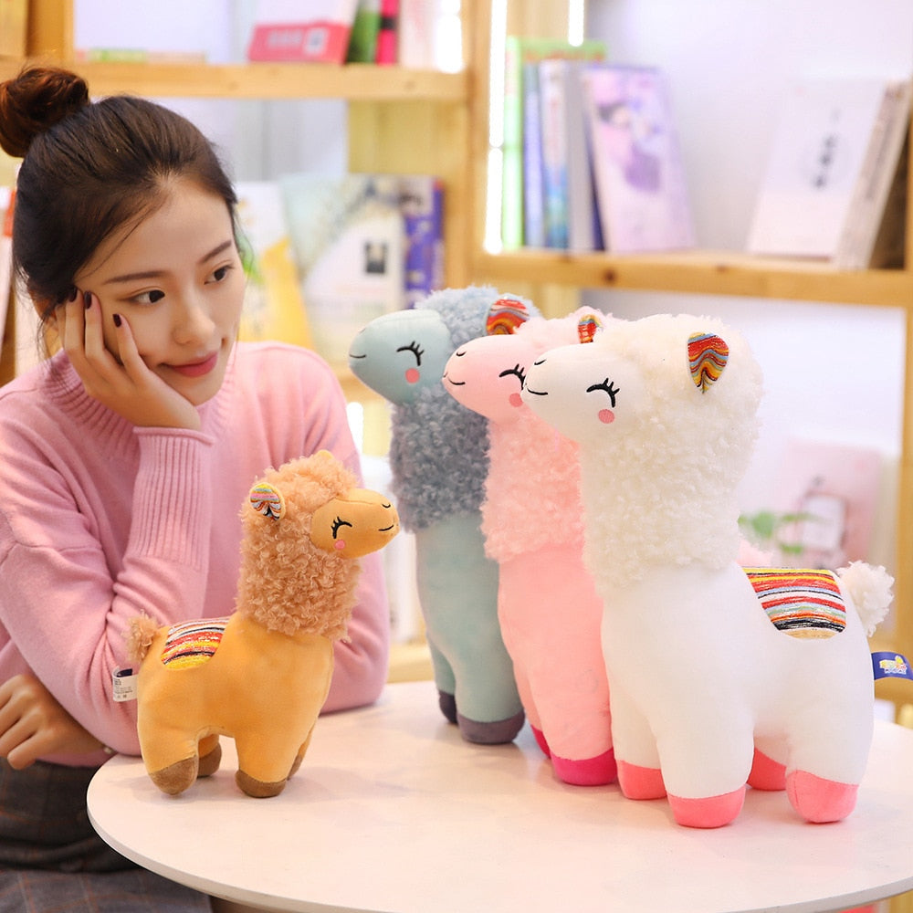 Lovely 25-45cm Alpaca Llama Plush Toy Doll Animal Stuffed Animal Dolls Soft Plush Alpaca For Kids Birthday Gifts 4 Colors