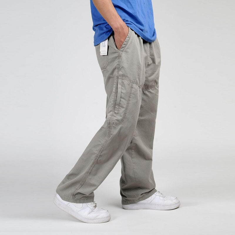 Summer Men Harem Cargo Pants Big Tall Men Casual Many Pockets Loose Work Pants Male Straight Trousers Plus Size 4XL 5XL 6XL