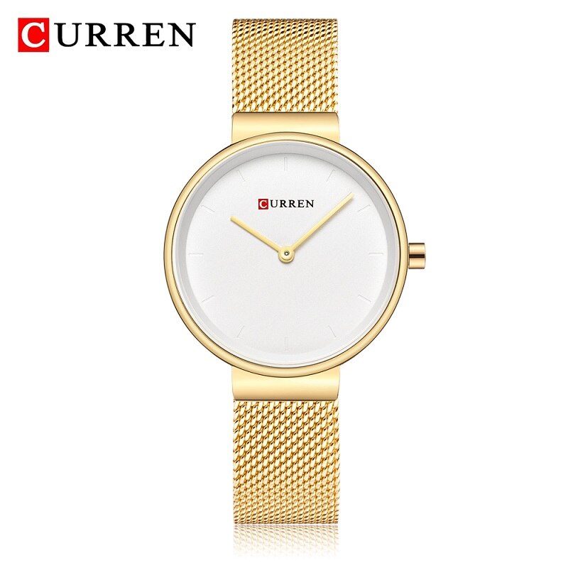 CURREN Ladies Watches Luxury Brand Stainless Steel Mesh Belt Quartz Watch Women Casual Fashion Blue Female Clock Montre Femme