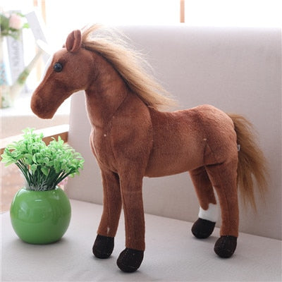 Plush lifelike Horse Toy 4 Styles Stuffed Animal Doll Kids Birthday Gift Horseplay Decor High Quality Toy