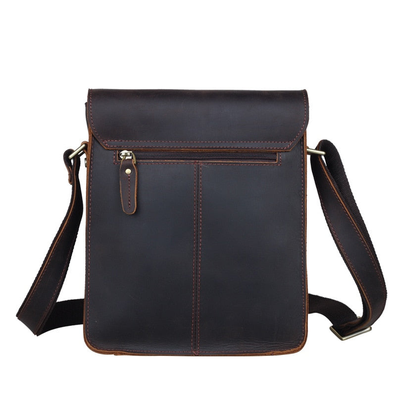 brand genuine leather shoulder bag men vintage messenger crossbody bags crazy horse leather durable versatile satchels bolsa