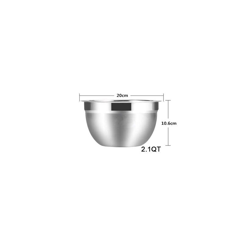 LMETJMA Stainless Steel Mixing Bowls Non Slip Nesting Whisking Bowls Set Kitchen Mixing Bowls For Salad Cooking Baking KC0257