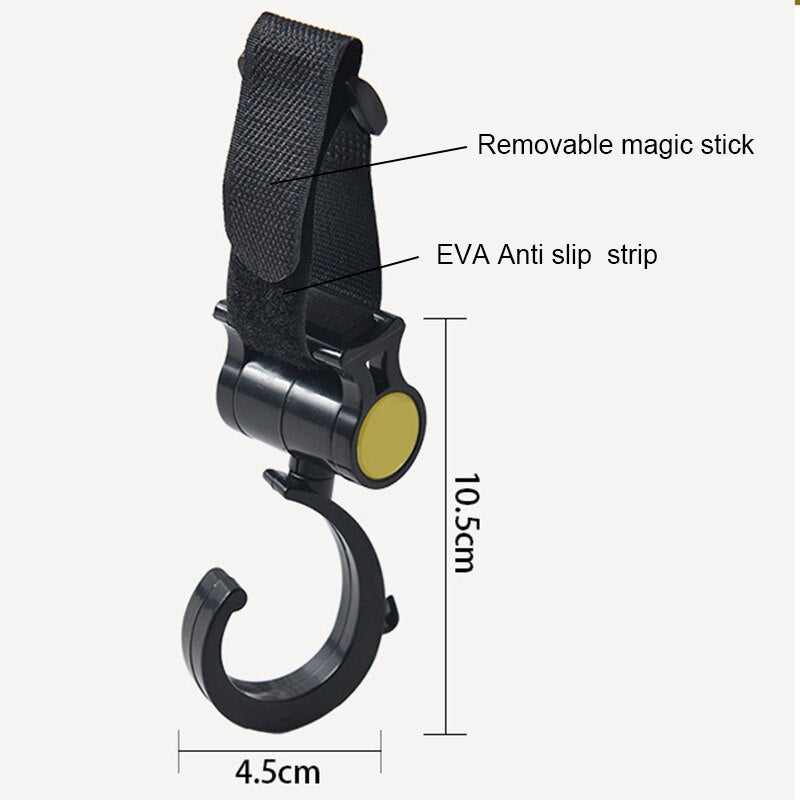 2 PCS/SET Baby Stroller Safe Hook Multifunctional Baby Stroller Black High Quality Plastic Hook