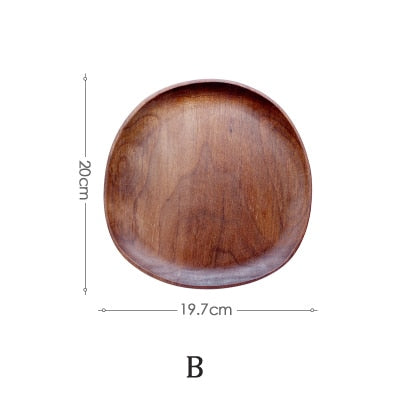 Whole Wood lovesickness Wood Irregular Oval Solid Wood Pan Plate Fruit Dishes Saucer Tea Tray Dessert Dinner Plate Tableware Set