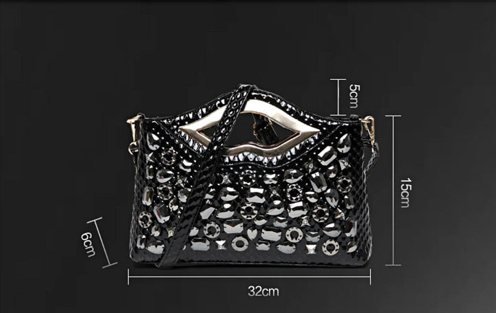 Luxury Fashion Diamond Women Handbag Rhinestone Female Clutch Bag Shoulder Bag Ladies Messenger Bag Leather Small Crossbody Bags