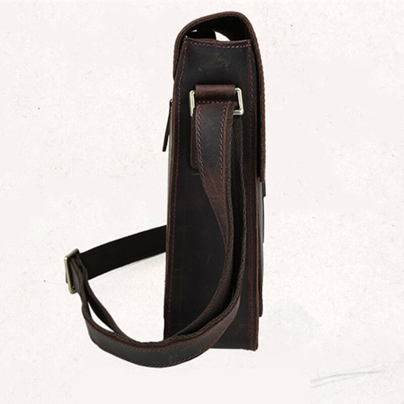 brand genuine leather shoulder bag men vintage messenger crossbody bags crazy horse leather durable versatile satchels bolsa