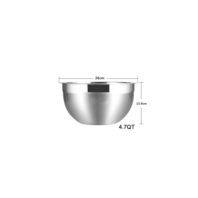 LMETJMA Stainless Steel Mixing Bowls Non Slip Nesting Whisking Bowls Set Kitchen Mixing Bowls For Salad Cooking Baking KC0257