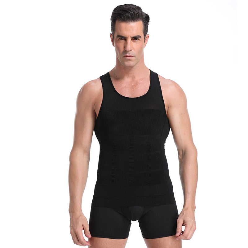 Be-In-Shape Men&#39;s Slimming Vest Body Shaper Belly Control Posture Gynecomastia Compression Shirt Underwear Waist Trainer Corset