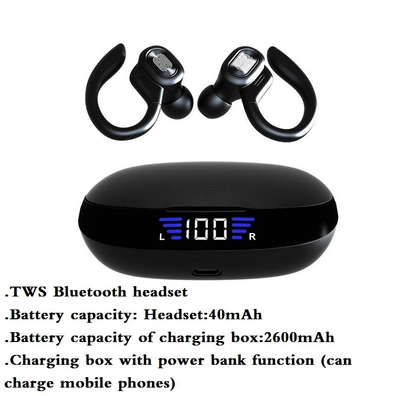 Bluetooth Headphones Touch Control Sports Wireless Earphones HiFi Bass Stereo Waterproof Headset With Microphone Gaming Earbuds