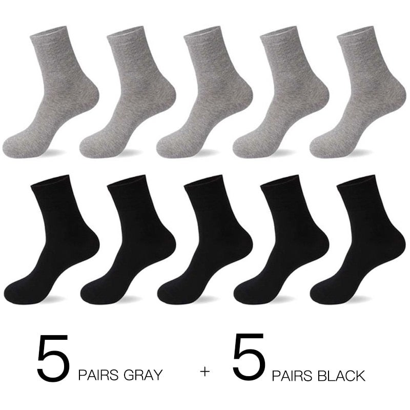 HSS 2022 Men&#39;s Cotton Socks New styles 10 Pairs / Lot Black Business Men Socks Breathable Spring Summer for Male US size(6.5-12)