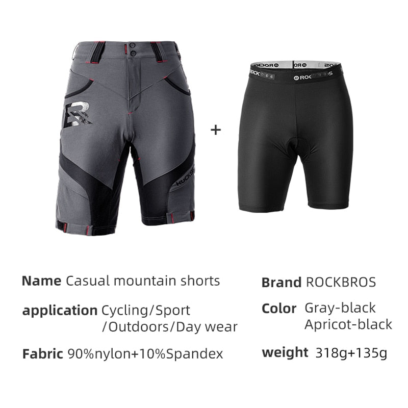 ROCKBROS 4D Women&#39;s Men&#39;s Shorts 2 In 1 With Separable Underwear Shorts Bike Shorts Climbing Running Bicycle Pants Cycling Trous