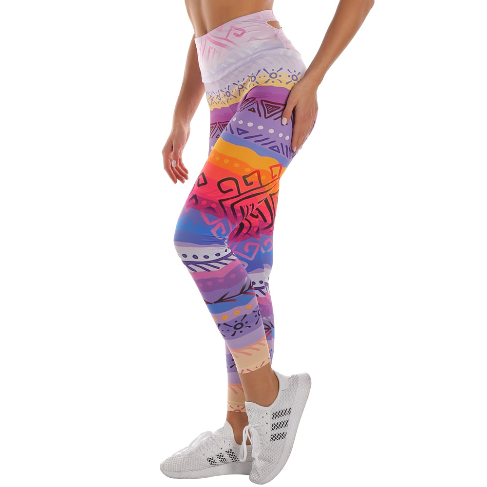 Zohra Woman Pants Workout Legging Contrast Stitching Printing Fitness Leggins High Waist Slim Legins Gym Bandage Leggings