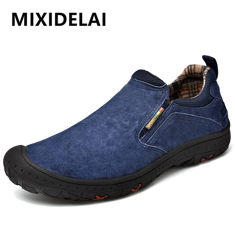 Brand Genuine Leather Men&#39;s Shoes Outdoor Suede Loafers Luxury Men&#39;s Sneakers Driving Shoes Handmade Breathable Casual Shoes