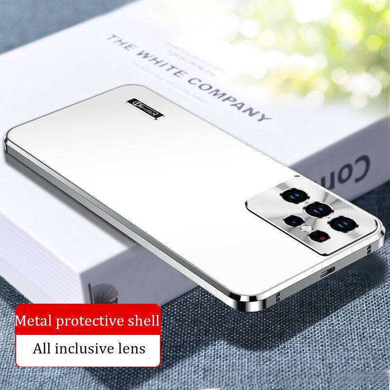 2023 New Metal Shell For Samsung Galaxy S23 S22 S21 ultra Phone Case Built in Lens protection titanium alloy mobile phones cover