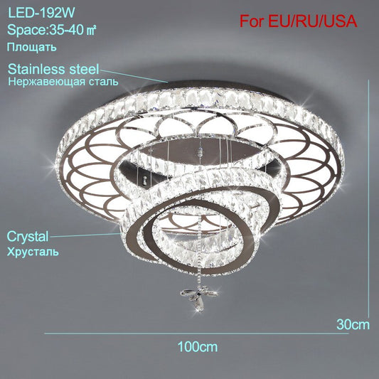 Сhrome lustres bedroom Modern crystal ceiling lighting dining room luxury ceiling lamps living room ceiling light led fixtures