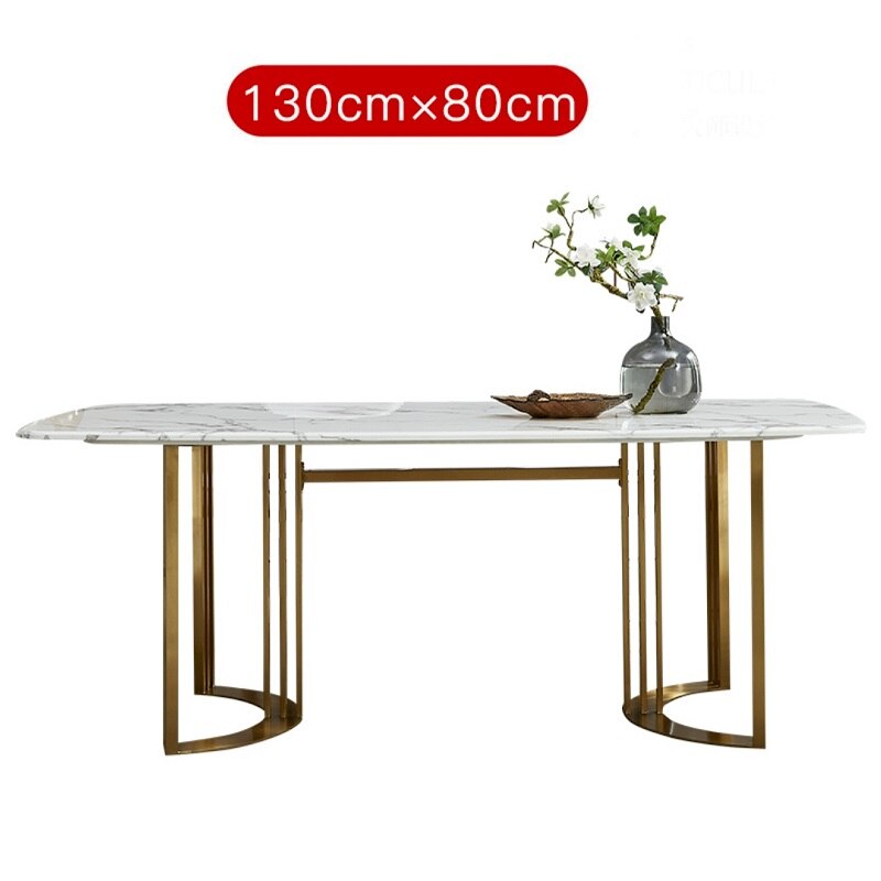 Luxury Modern Home Furniture Stainless Steel Faux Marble Top Room Dining Table