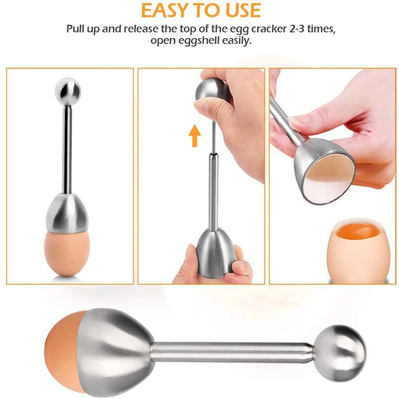 Stainless Steel Egg Scissors Egg Topper Cutter Shell Opener Stainless Steel Boiled Raw Egg Open Creative Kitchen Tools