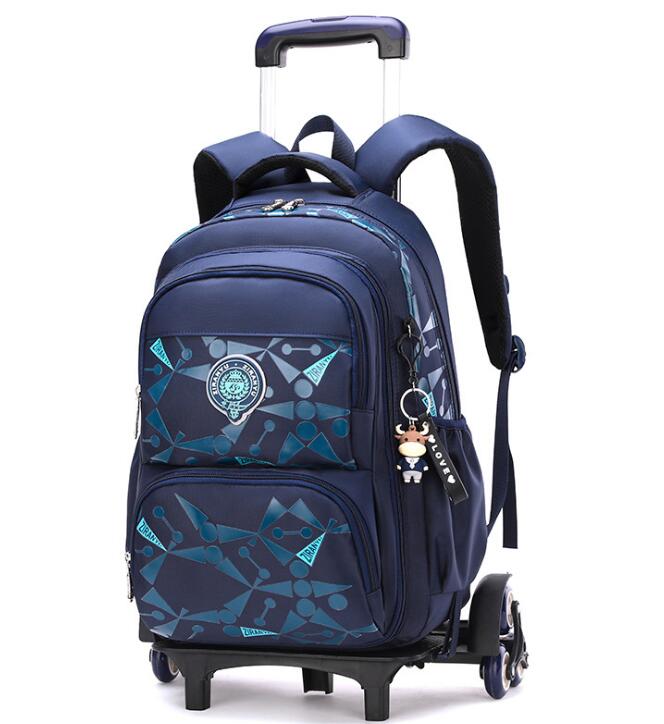 School backpack bag with wheels  School Rolling Bags Student wheeled Backpacks for boys Children School Trolley Bag On wheels