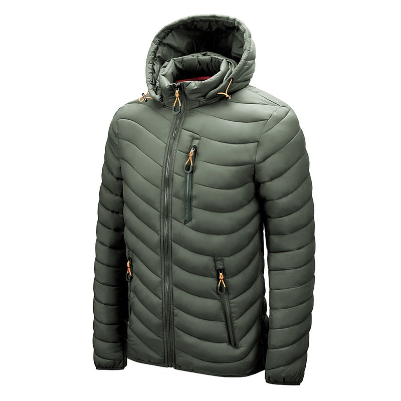 Winter Warm Waterproof Jacket Men, New Autumn Thick Hooded Parkas, Men's Fashion Casual Slim Jacket Coat Men
