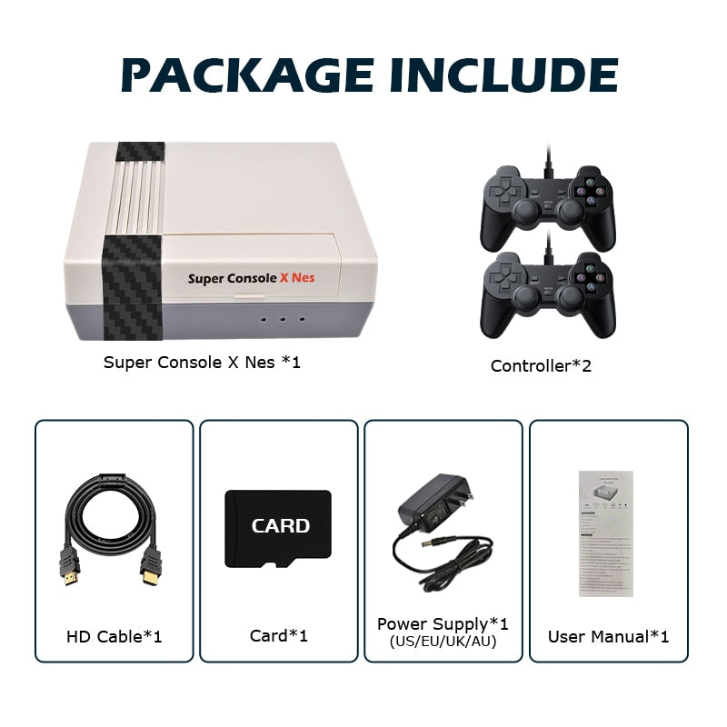 Super Console X NES  Retro Game Support Multiple Emulators Such As PSP/PS1/N64/DC With Two Wired Controllers Send 90,000+ Games