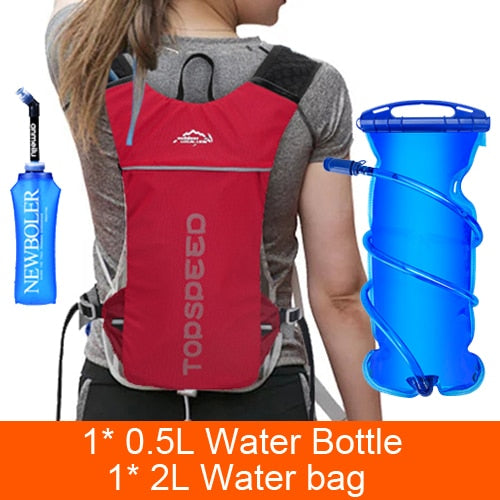 Trail Running Backpack 5L Ultra Running Hydration Vest Pack Marathon Running Bike Rucksack bag 500ml Soft Flask Bottle Water Bag