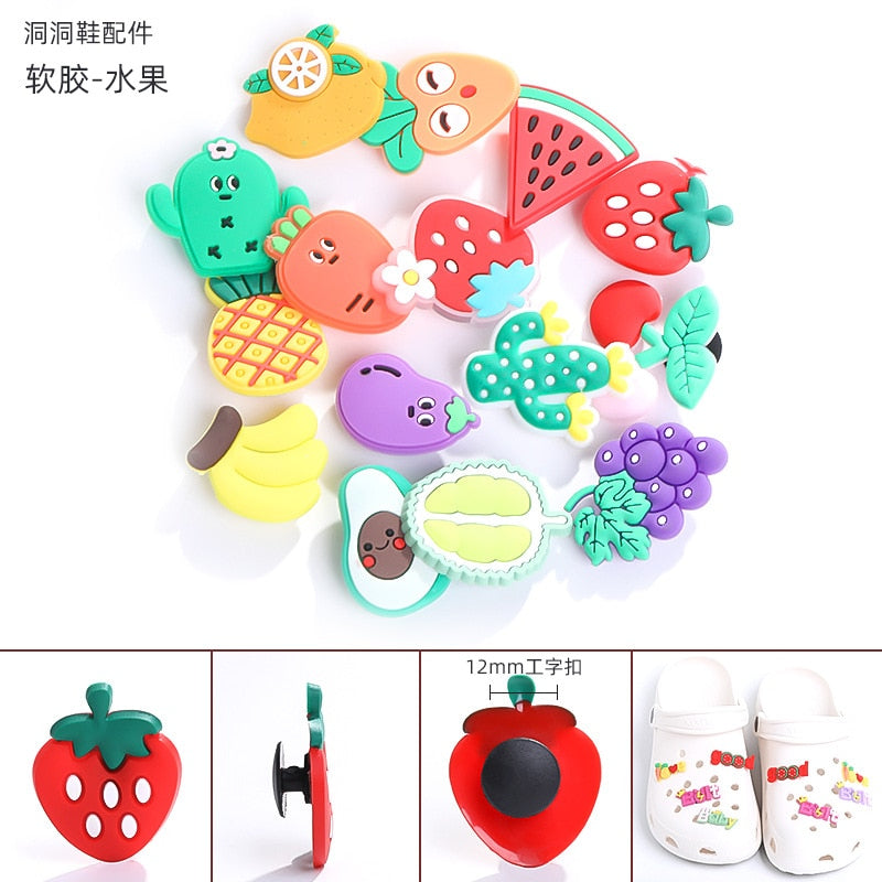 Shoe Charms Decoration Buckle carton chocolate ice cream fruit acrylic M JIBZ DIY combiation for croc friend gift 10pcs/set