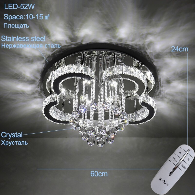 Modern crystal ceiling lights bedroom  luxury silver ceiling light living room led Ceiling Lamps dining crystal Fixtures kitchen