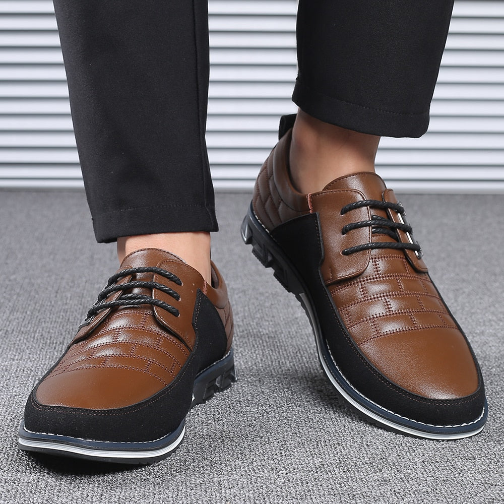 Autumn Genuine Leather Mens Walking Shoes Breathable Male Sneakers Lace-up Oxfords Dress Business Formal Wedding Party Big Size