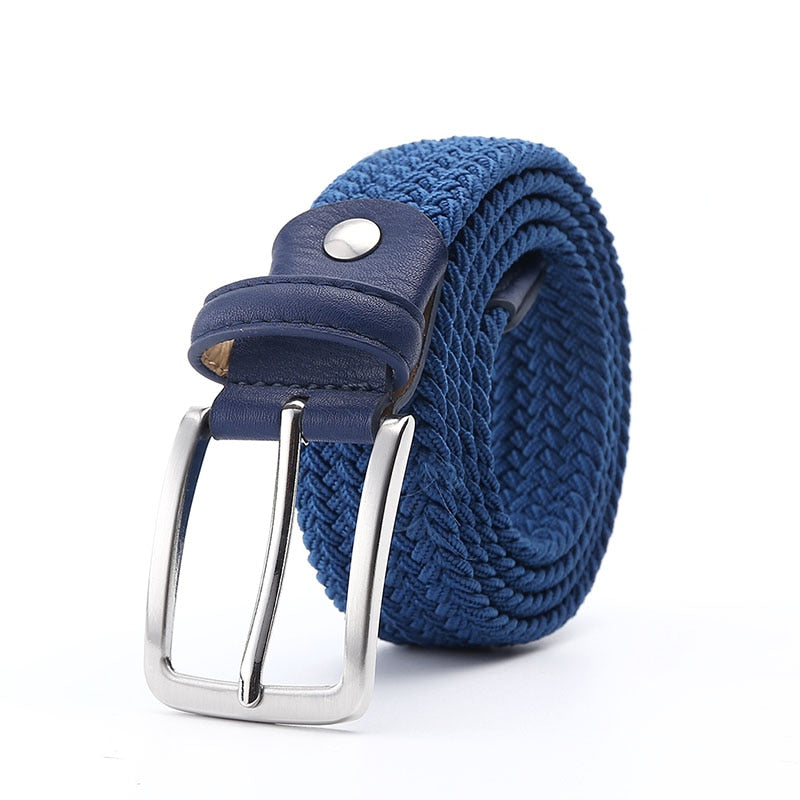 Green Longer Elastic Belts For Men Woven Braided Fabric Comfort Stretch Casual Belts 1-3/8&quot; Wide Hot Metal Stretch 160 cm Belt