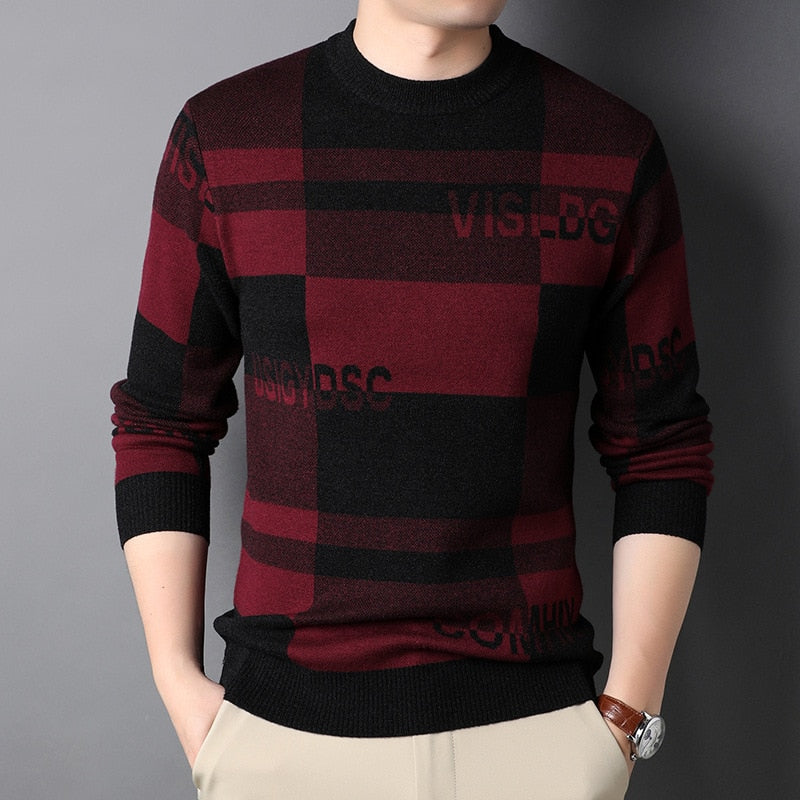 Top Grade New Fashion Designer Brand Luxury Street Wear Knit Pullover Letter Sweater Autum Winter Casual Jumper Mens Clothing