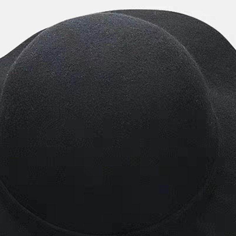 Women&#39;s Wide Brim Felt Bowler Faux Wool Fedora Hat Floppy Sun Bowknot Cloche Cap Bowlers Hat for Ladies gorros mujer invierno