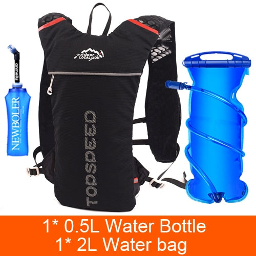 Trail Running Backpack 5L Ultra Running Hydration Vest Pack Marathon Running Bike Rucksack bag 500ml Soft Flask Bottle Water Bag