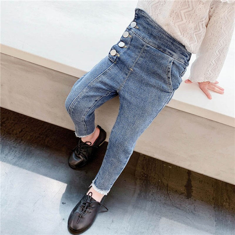 Baby Jeans Solid Color Jeans For Girls Spring Autumn Jeans Boy Girl Casual Style Toddler Girl Clothes