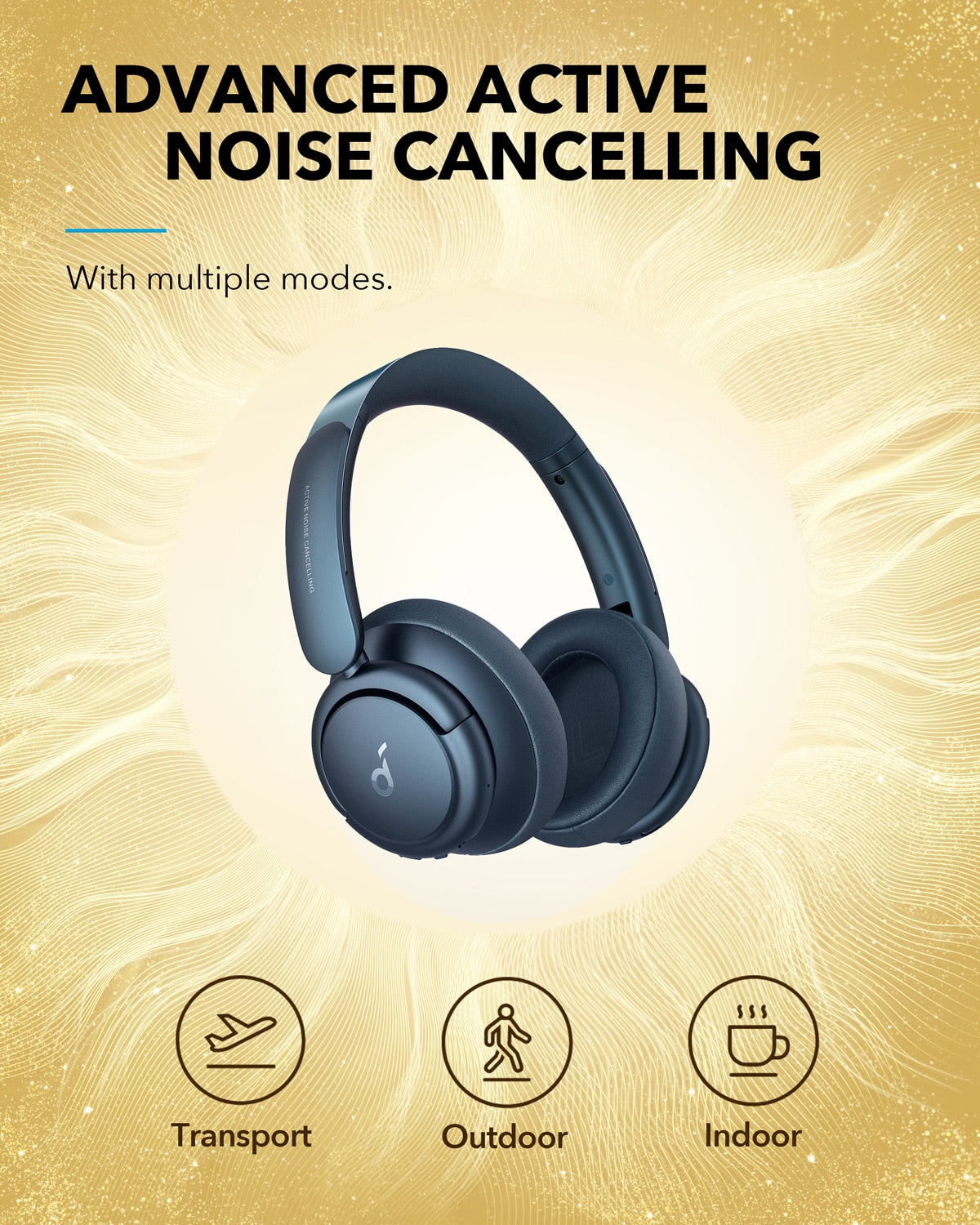 Soundcore by Anker Life Q35 Multi Mode Active Noise Cancelling wireless bluetooth Headphones, Hi-Res, 40H Playtime, Clear Calls