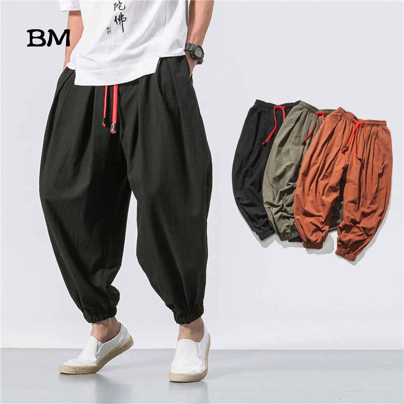 New Summer &amp; Spring Japan Style Men Cotton Linen Harem Pants Chinese style Male Causel Trousers