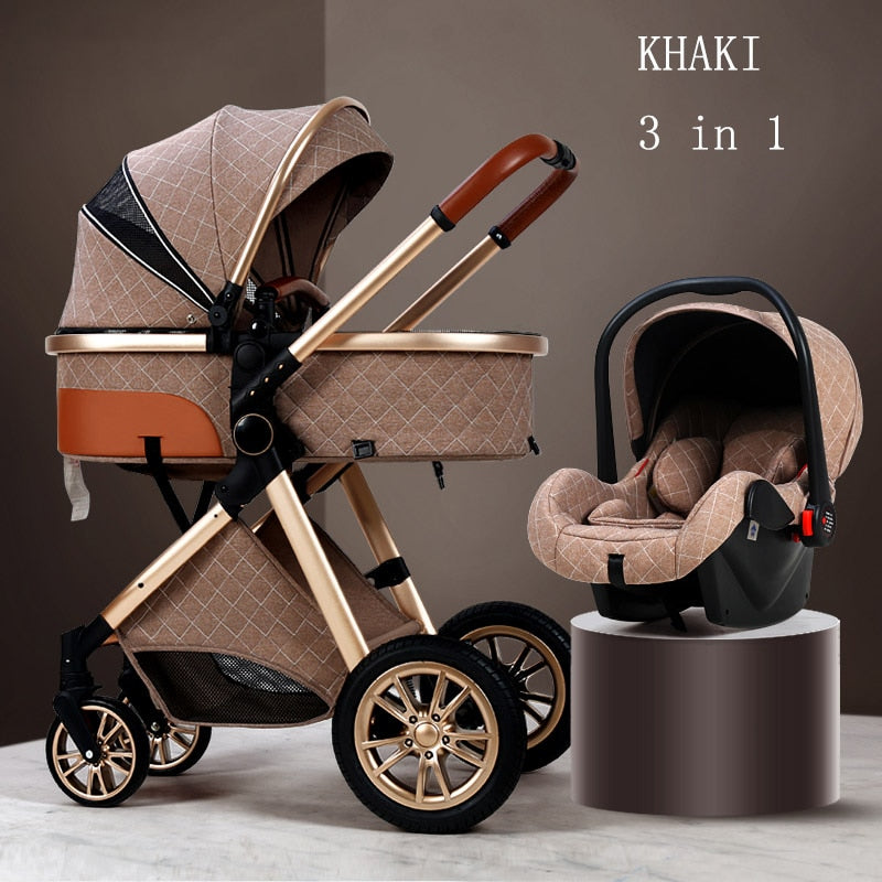 Fashion Baby Stroller 3 in 1 Baby Travel System Newborn Baby Cart Portable Pushchair Baby Cradel Infant Carrier Free Shipping