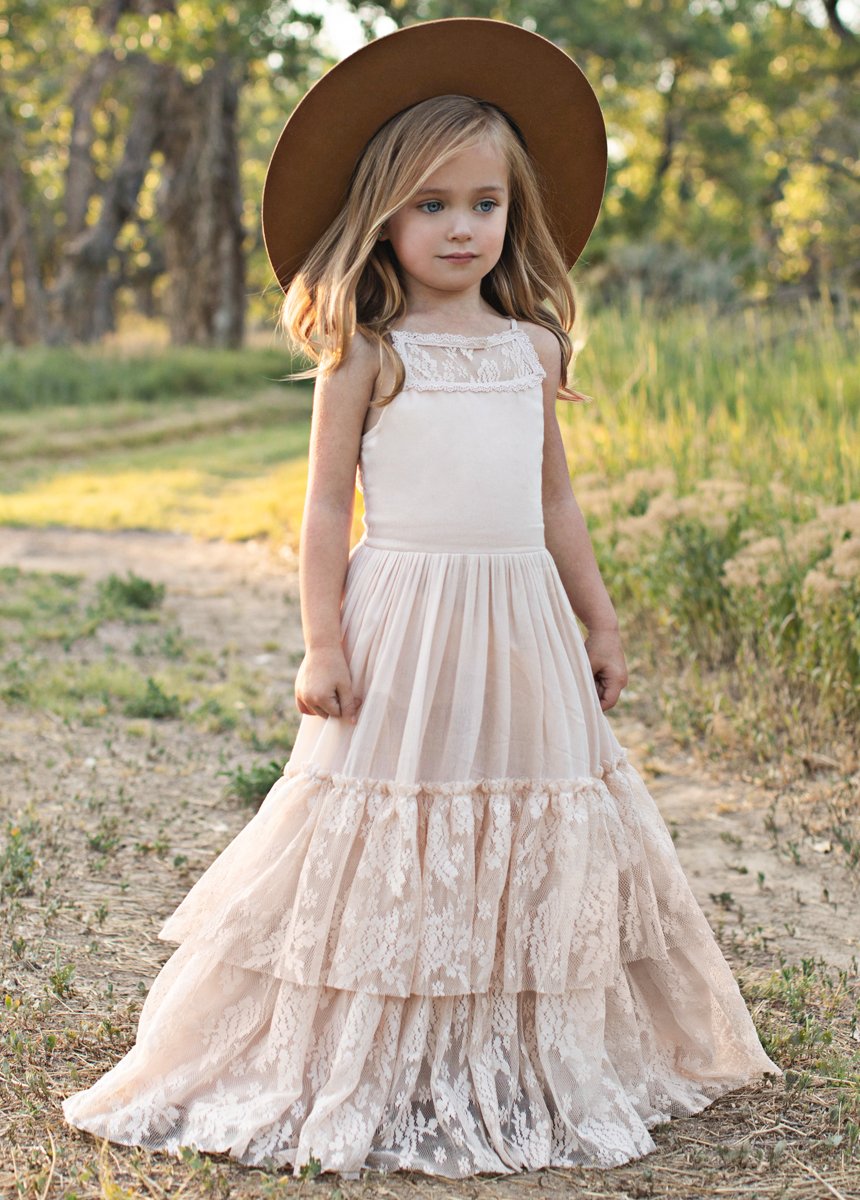 Summer Girls Lace Chiffon Dresses Kids Flower Girl Wedding Princess Party Dress Vestidos Costume Children Clothing For 4-14Years