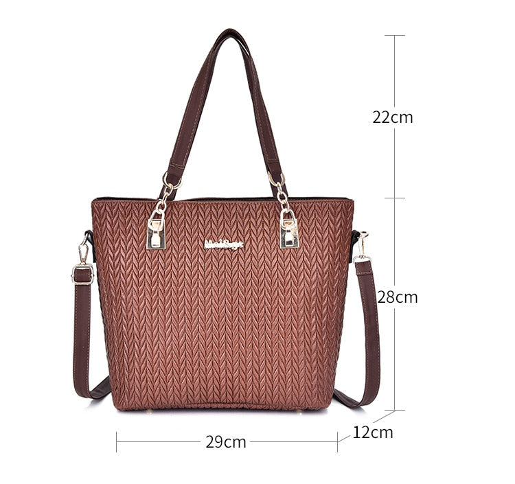 6Pcs/Set New Fashion Leather Shoulder Messenger Bag Luxury Designer Ladies Tote Composite Bags Purse Large Capacity Handbags