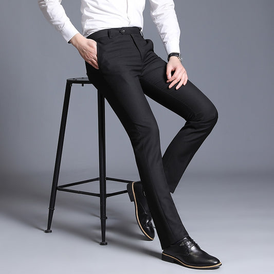 New Men Suit Pants Summer Men Dress Pants Straight Business Office Trousers Mens Formal Pants Classic Male Black Dress Trousers