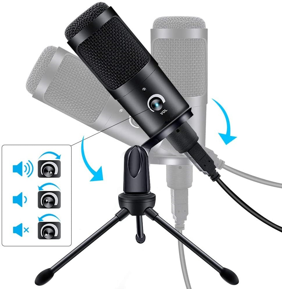 Professional Studio Microphone Usb Wired Condenser Karaoke Mic Computer Microphones Shock Mount+Cable for Pc Notebook