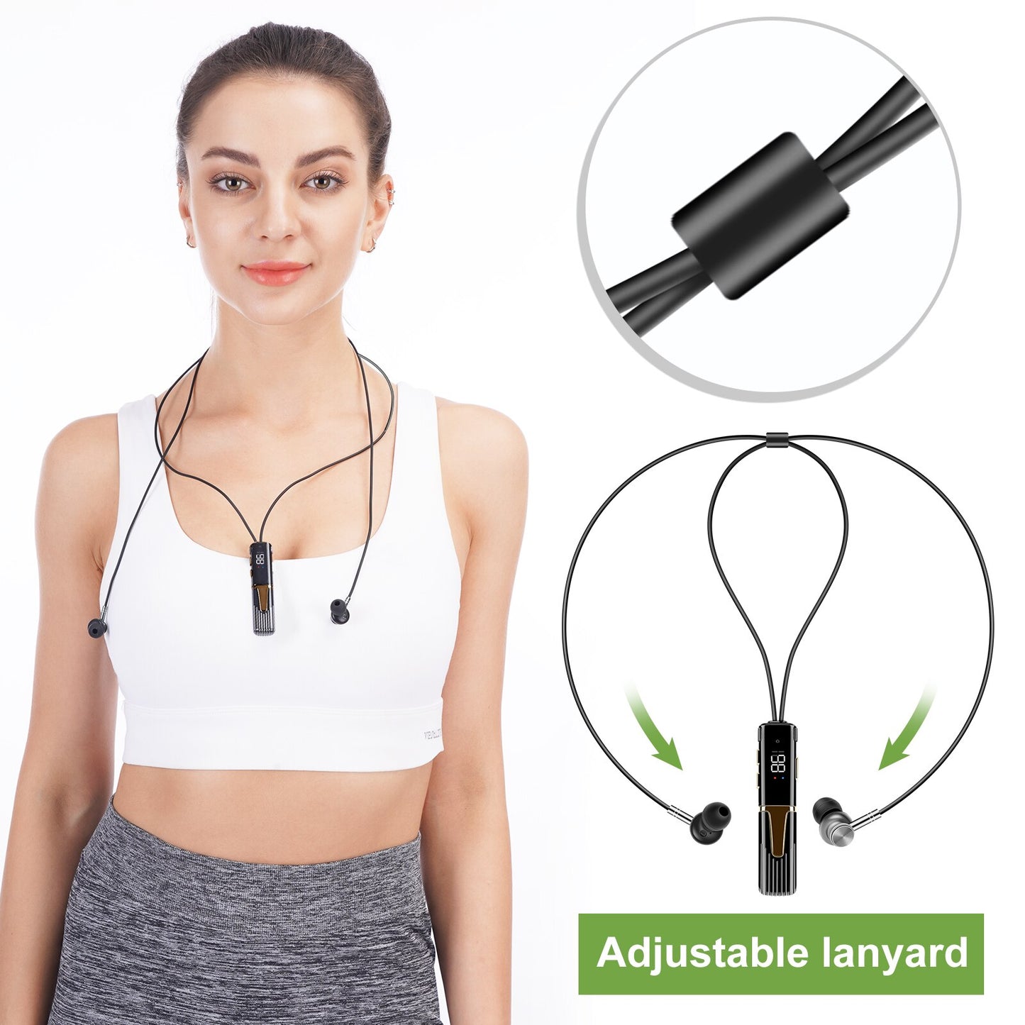 Neck-Style Magnetic Bluetooth Headset Wireless Sports Headset Hanging Neck Bluetooth 5.0 In-ear Headset For Running