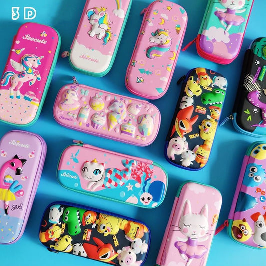 3D stereo animal pencil case plastic Stationery box School Pencil cases for girls pen case boy student pen box cute pen bag gift