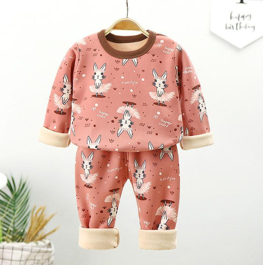 Children Pyjamas Winter Kids Clothing Sets Warm Fleece Pajamas For Boys Thicken Dinosaur Girls Sleepwear Baby Thermal Underwear
